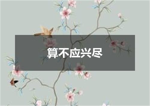 算不应兴尽