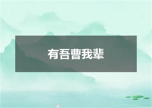 有吾曹我辈