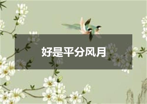 好是平分风月