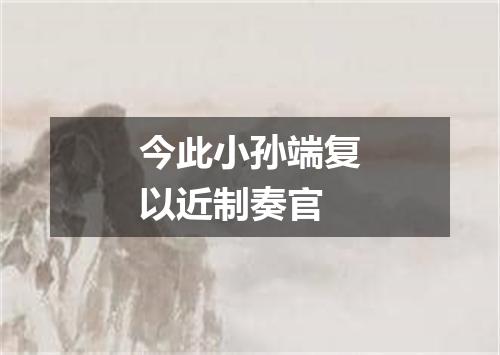 今此小孙端复以近制奏官