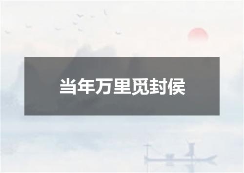 当年万里觅封侯