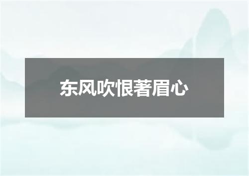 东风吹恨著眉心