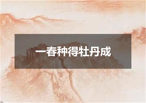 一春种得牡丹成
