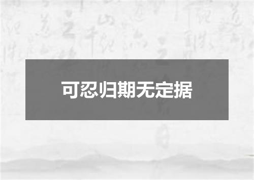 可忍归期无定据