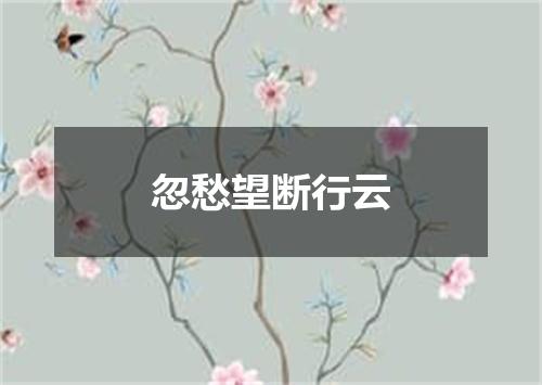忽愁望断行云