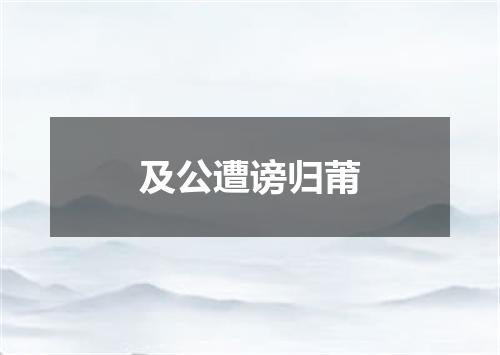 及公遭谤归莆