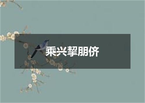 乘兴挈朋侪