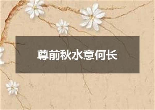 尊前秋水意何长