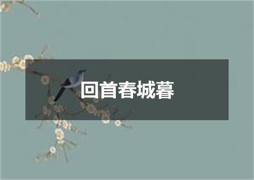 回首春城暮