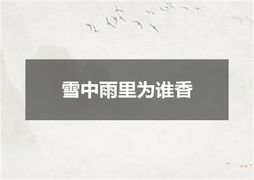 雪中雨里为谁香