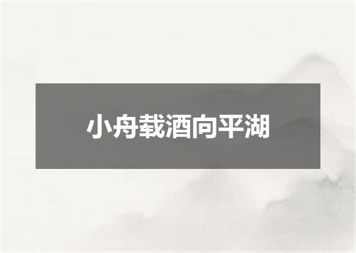小舟载酒向平湖