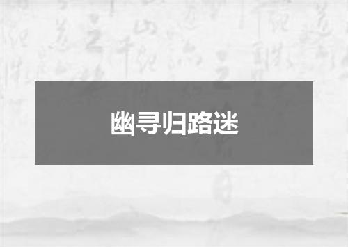 幽寻归路迷