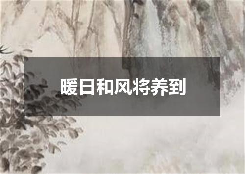 暖日和风将养到
