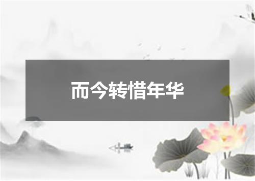 而今转惜年华