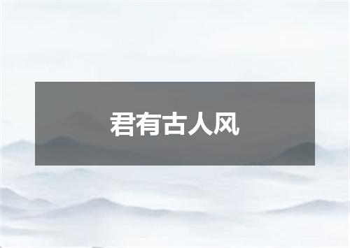 君有古人风