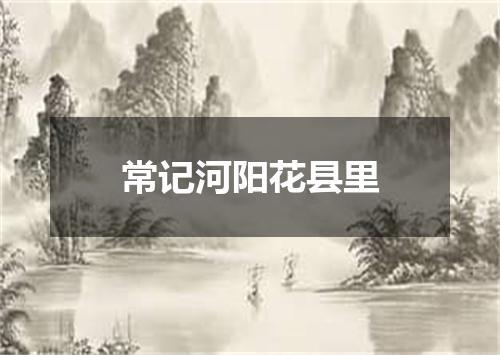 常记河阳花县里