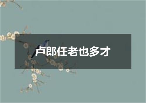 卢郎任老也多才