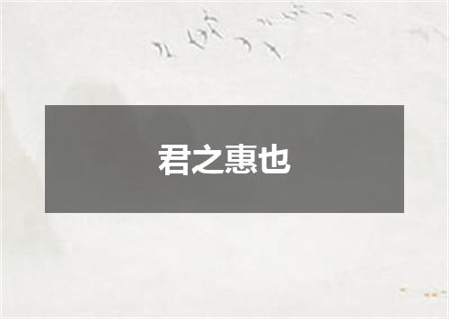 君之惠也