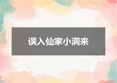 误入仙家小洞来