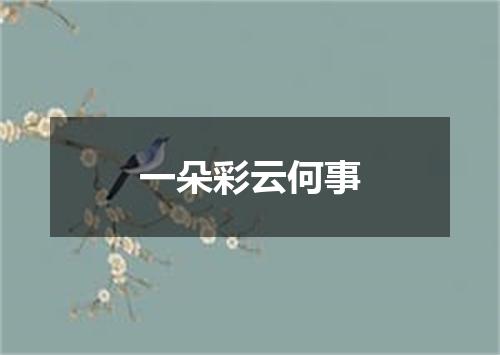 一朵彩云何事