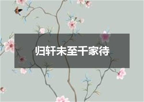 归轩未至千家待