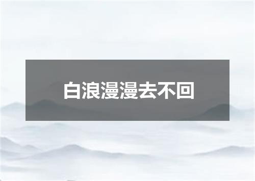 白浪漫漫去不回
