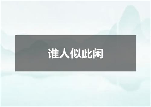 谁人似此闲