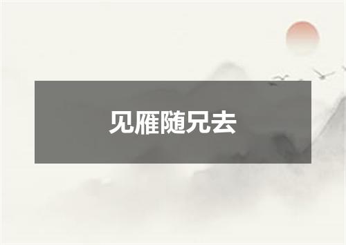见雁随兄去