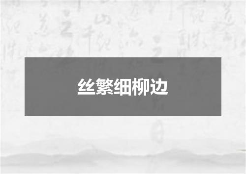 丝繁细柳边