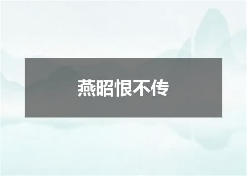 燕昭恨不传