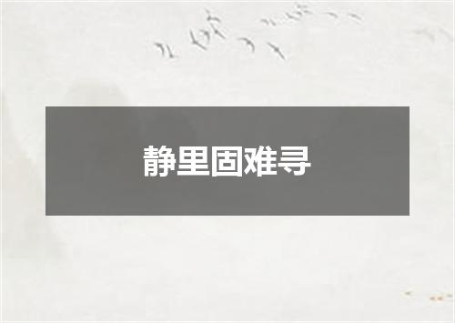 静里固难寻