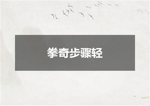 拳奇步骤轻