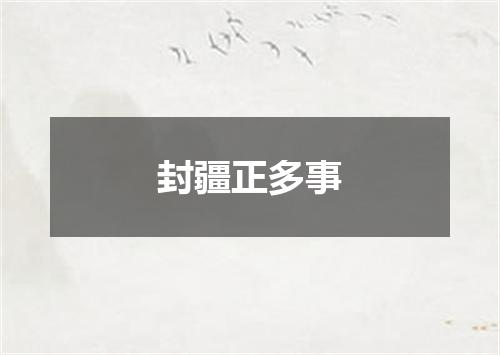 封疆正多事