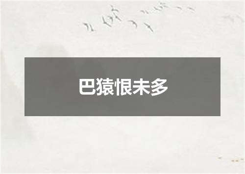 巴猿恨未多