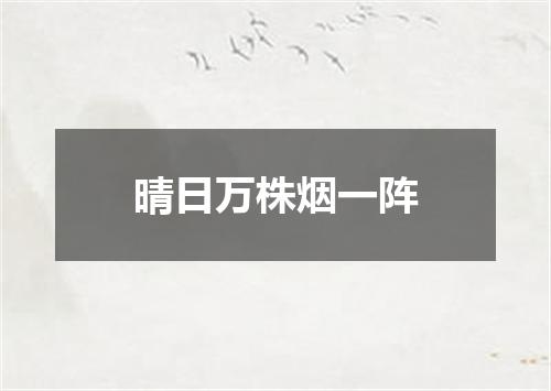 晴日万株烟一阵