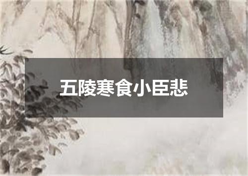 五陵寒食小臣悲