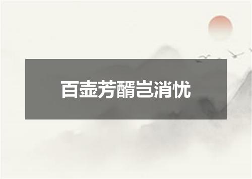 百壶芳醑岂消忧