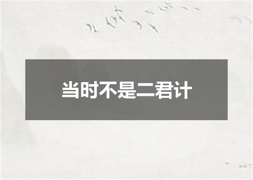 当时不是二君计