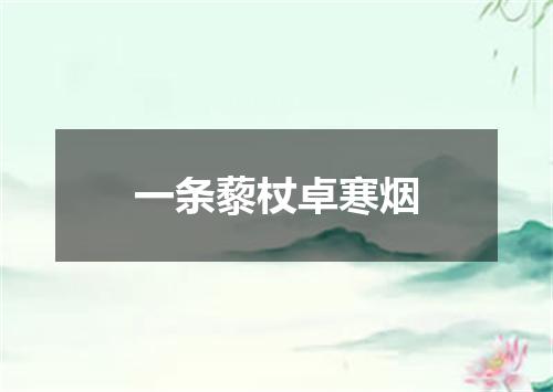 一条藜杖卓寒烟