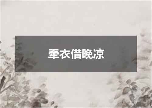 牵衣借晚凉