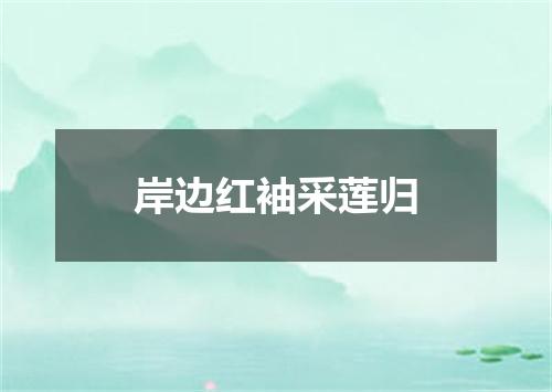 岸边红袖采莲归