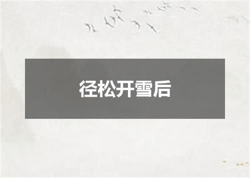 径松开雪后