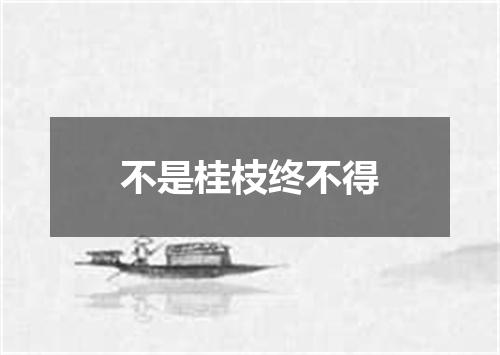 不是桂枝终不得