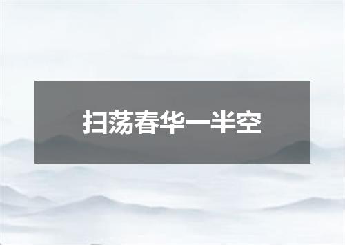 扫荡春华一半空