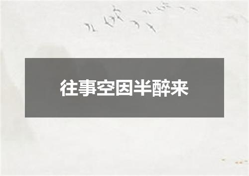 往事空因半醉来