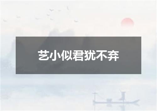 艺小似君犹不弃