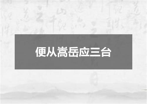 便从嵩岳应三台