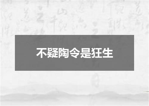 不疑陶令是狂生