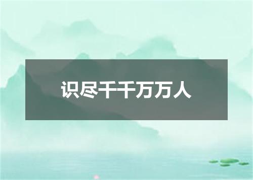 识尽千千万万人