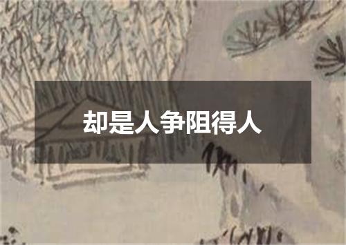 却是人争阻得人